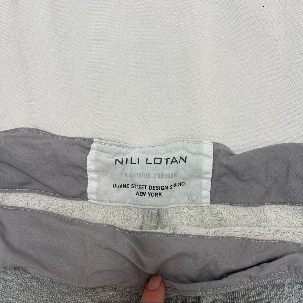 Nili Lotan Kiki Heather Grey Cropped Wide Leg French Terry Sweatpants Size Large - Picture 4 of 7
